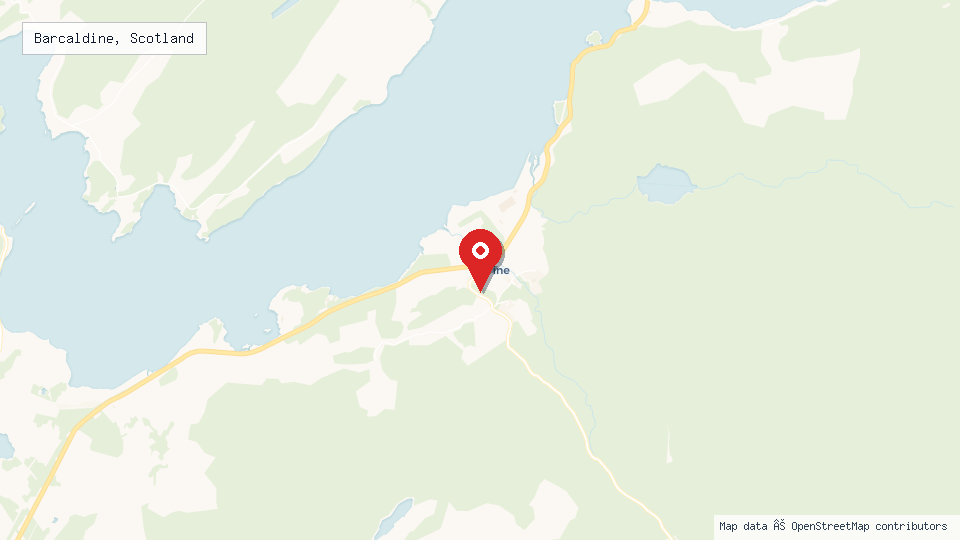 Street map of Barcaldine, Scotland with location pin