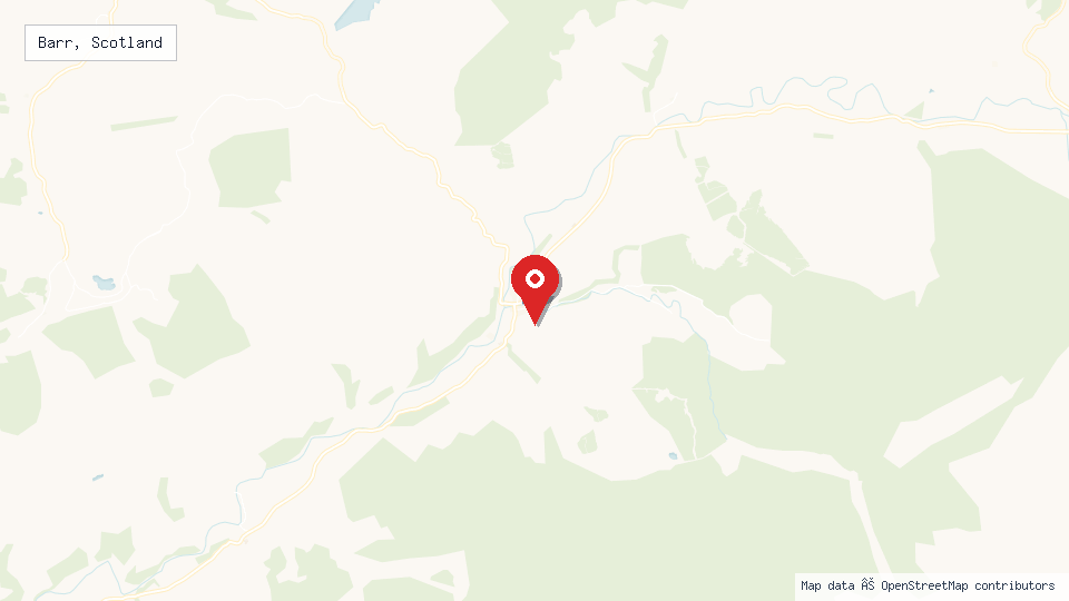 Street map of Barr, Scotland with location pin