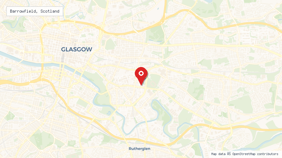 Street map of Barrowfield, Scotland with location pin