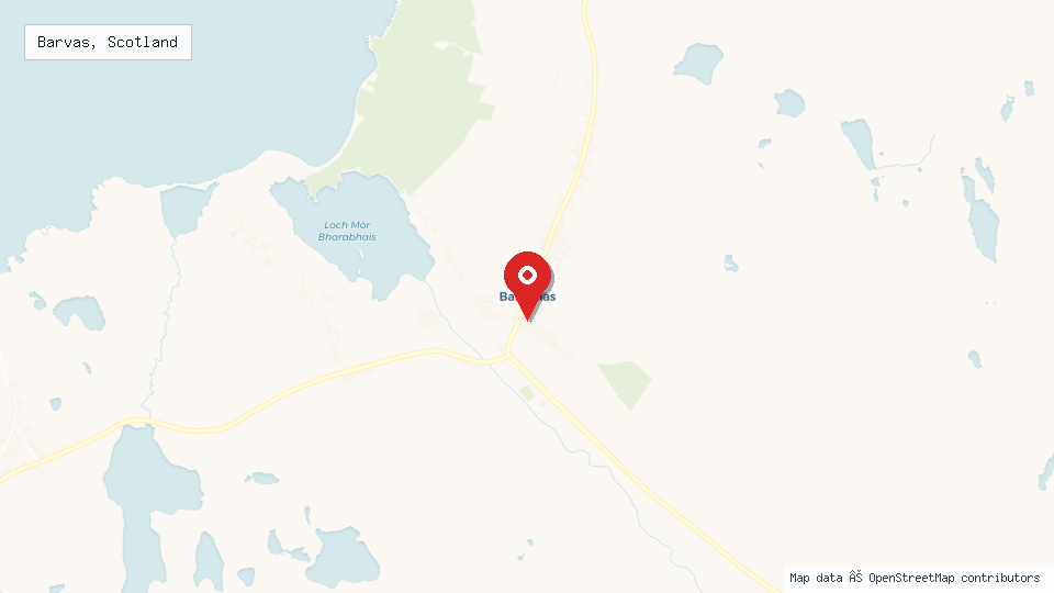 Street map of Barvas, Scotland with location pin