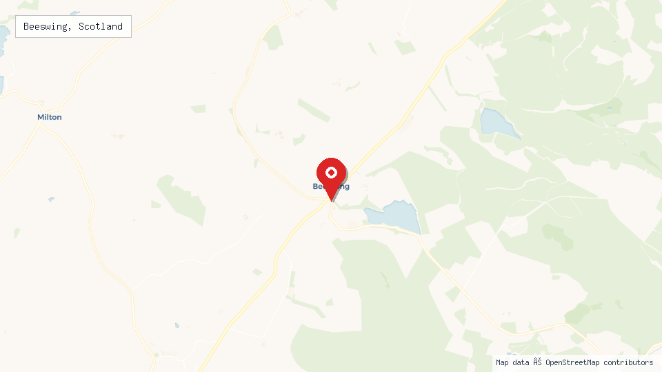 Street map of Beeswing, Scotland with location pin