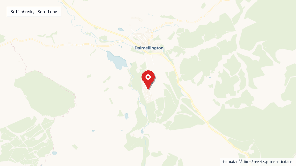 Street map of Bellsbank, Scotland with location pin