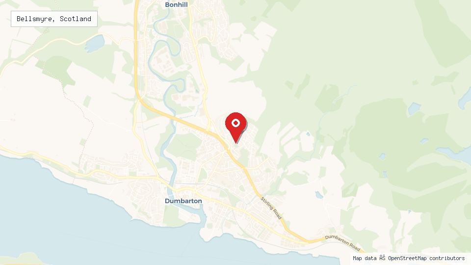 Street map of Bellsmyre, Scotland with location pin