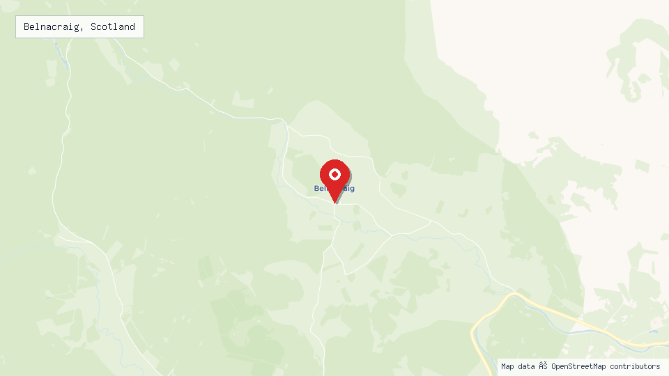 Street map of Belnacraig, Scotland with location pin