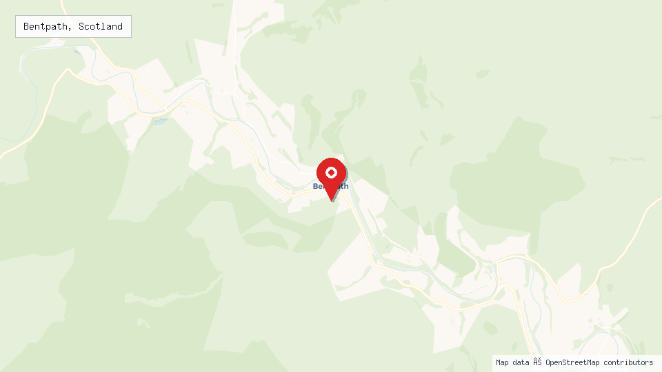 Street map of Bentpath, Scotland with location pin