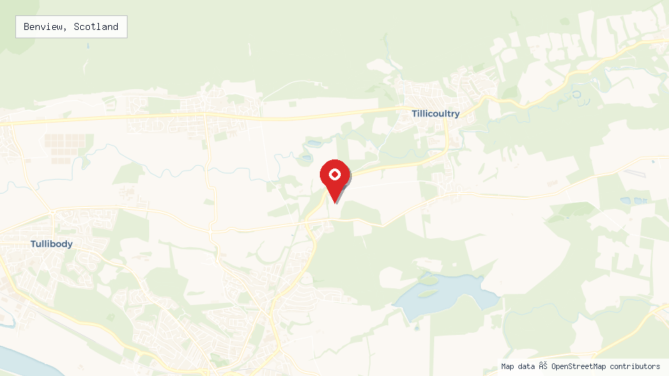 Street map of Benview, Scotland with location pin