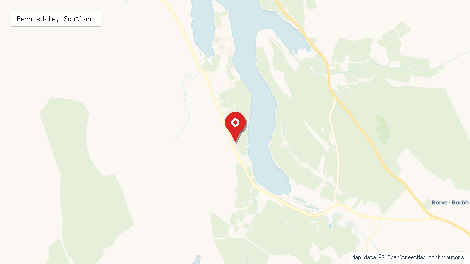 Street map of Bernisdale, Scotland with location pin
