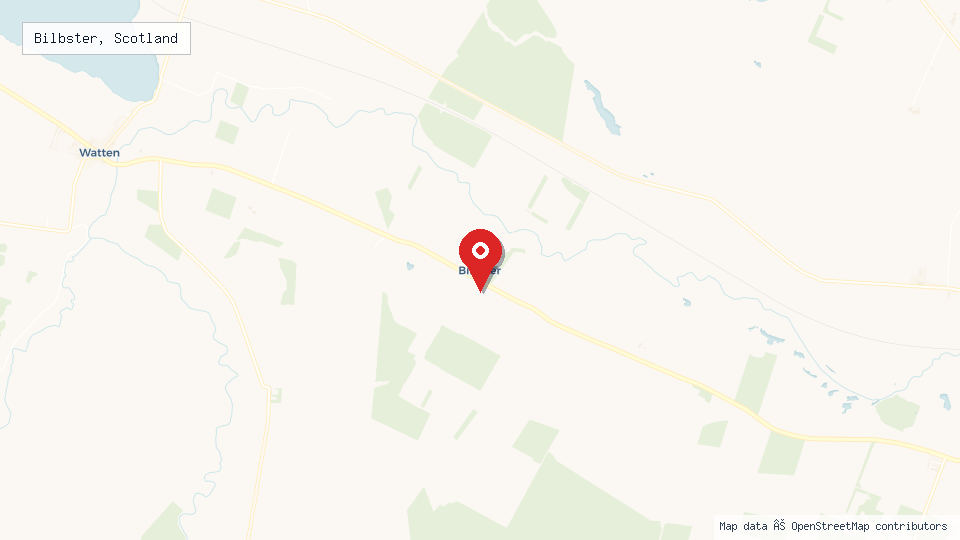 Street map of Bilbster, Scotland with location pin