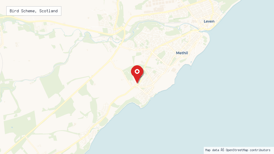 Street map of Bird Scheme, Scotland with location pin