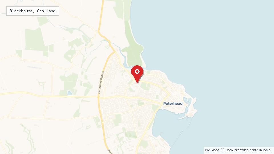 Street map of Blackhouse, Scotland with location pin