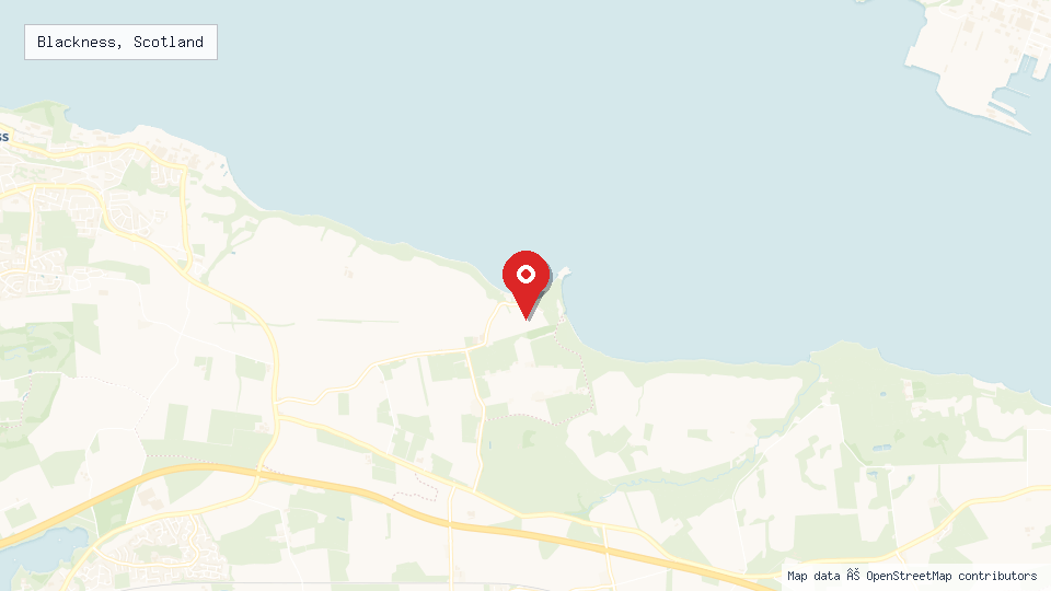 Street map of Blackness, Scotland with location pin
