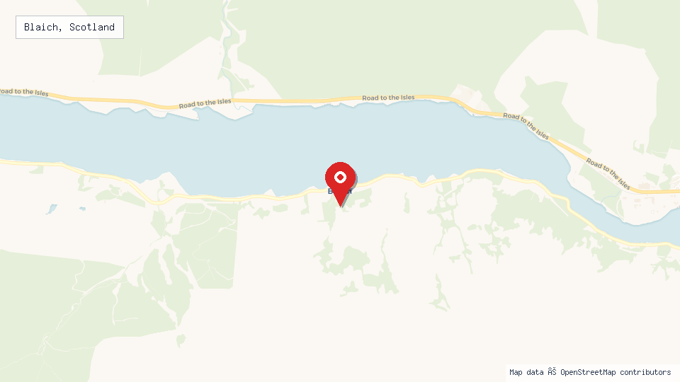 Street map of Blaich, Scotland with location pin