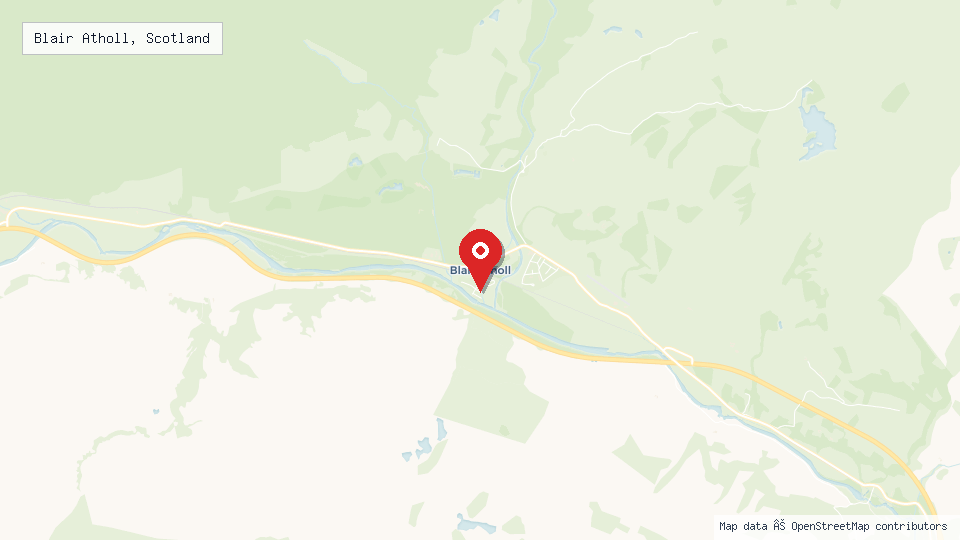Street map of Blair Atholl, Scotland with location pin