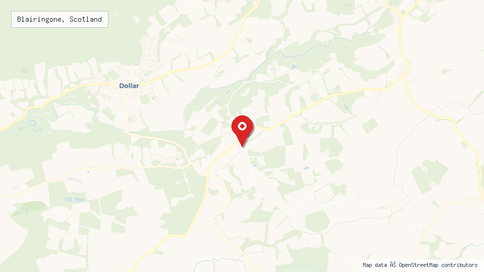 Street map of Blairingone, Scotland with location pin