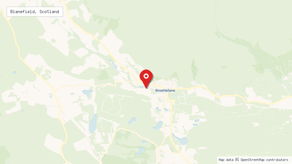 Street map of Blanefield, Scotland with location pin