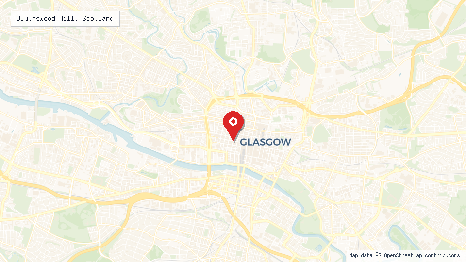Street map of Blythswood Hill, Scotland with location pin