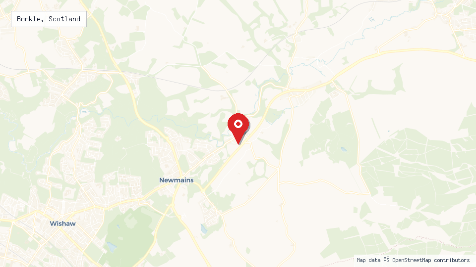 Street map of Bonkle, Scotland with location pin