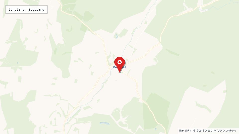 Street map of Boreland, Scotland with location pin