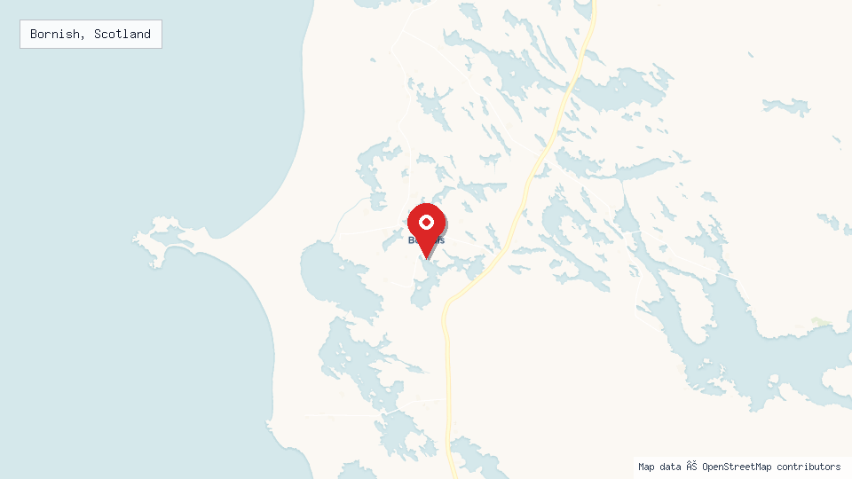 Street map of Bornish, Scotland with location pin