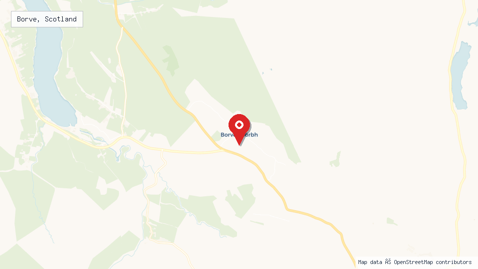 Street map of Borve, Scotland with location pin