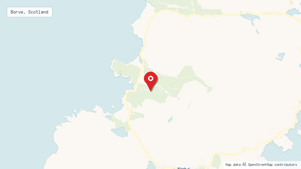 Street map of Borve, Scotland with location pin