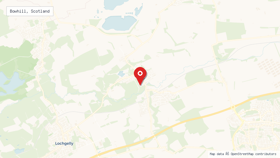 Street map of Bowhill, Scotland with location pin