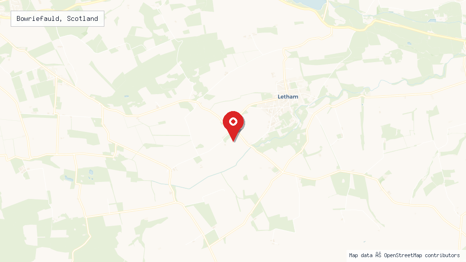 Street map of Bowriefauld, Scotland with location pin