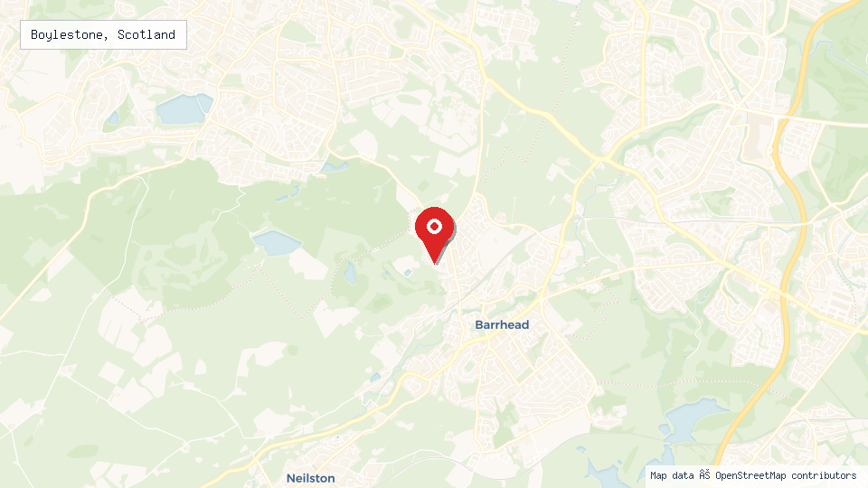 Street map of Boylestone, Scotland with location pin