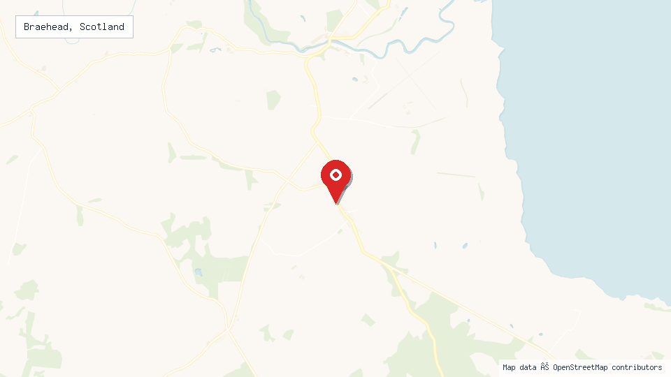 Street map of Braehead, Scotland with location pin