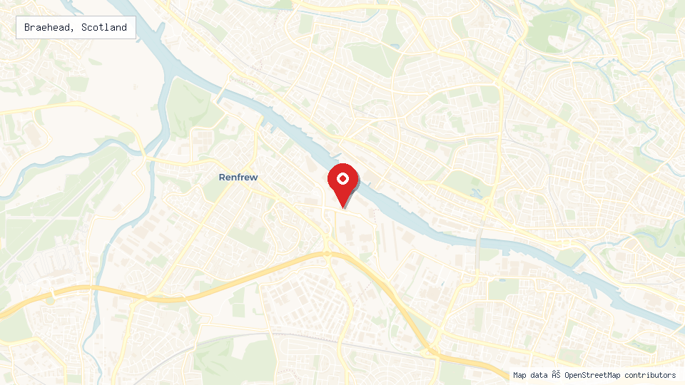 Street map of Braehead, Scotland with location pin