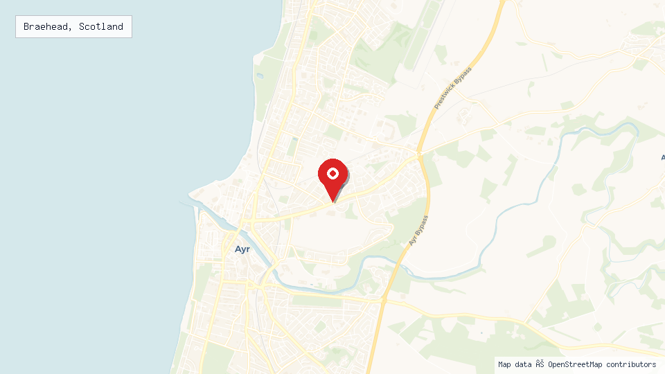 Street map of Braehead, Scotland with location pin