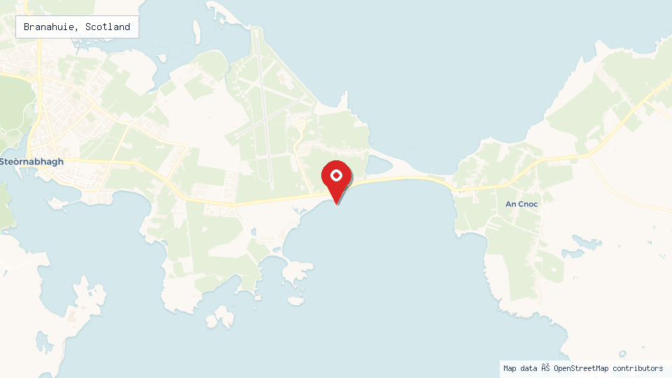 Street map of Branahuie, Scotland with location pin