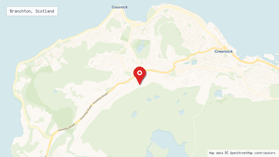 Street map of Branchton, Scotland with location pin