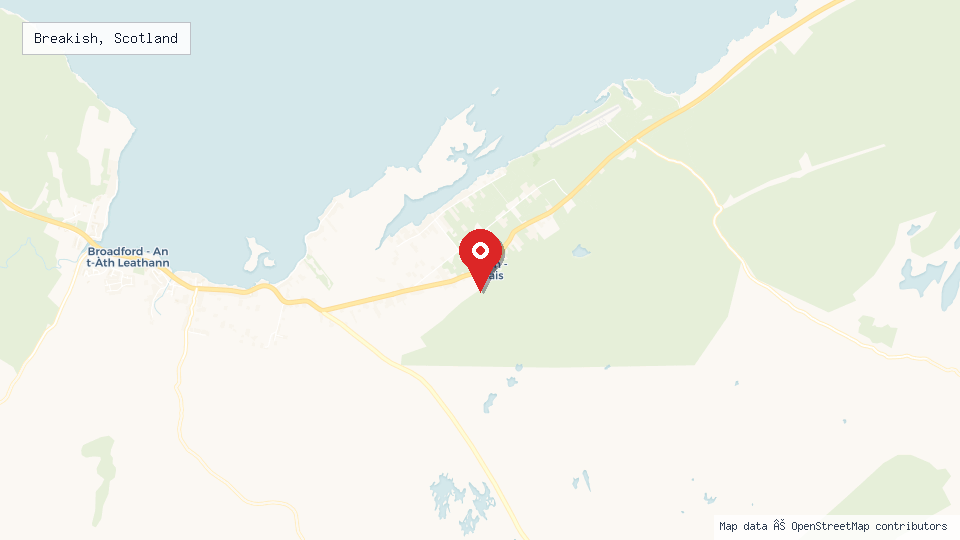 Street map of Breakish, Scotland with location pin