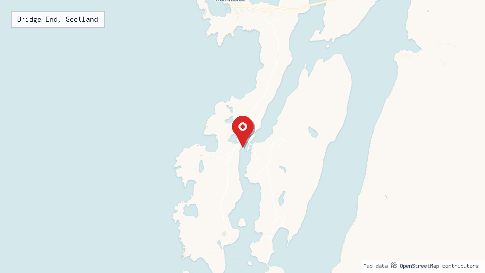 Street map of Bridge End, Scotland with location pin