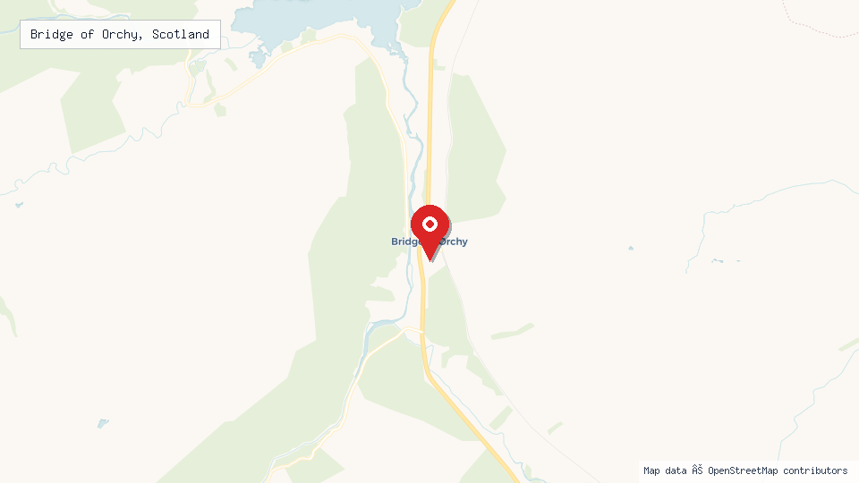 Street map of Bridge of Orchy, Scotland with location pin