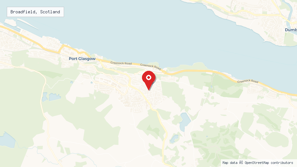 Street map of Broadfield, Scotland with location pin
