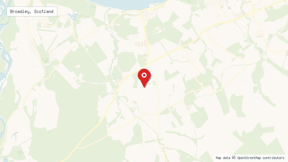 Street map of Broadley, Scotland with location pin