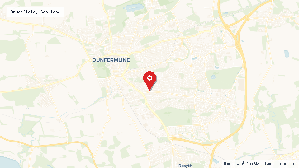 Street map of Brucefield, Scotland with location pin