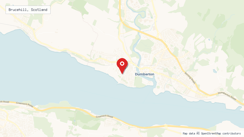 Street map of Brucehill, Scotland with location pin