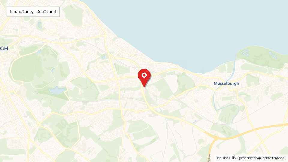 Street map of Brunstane, Scotland with location pin