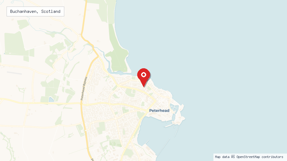 Street map of Buchanhaven, Scotland with location pin