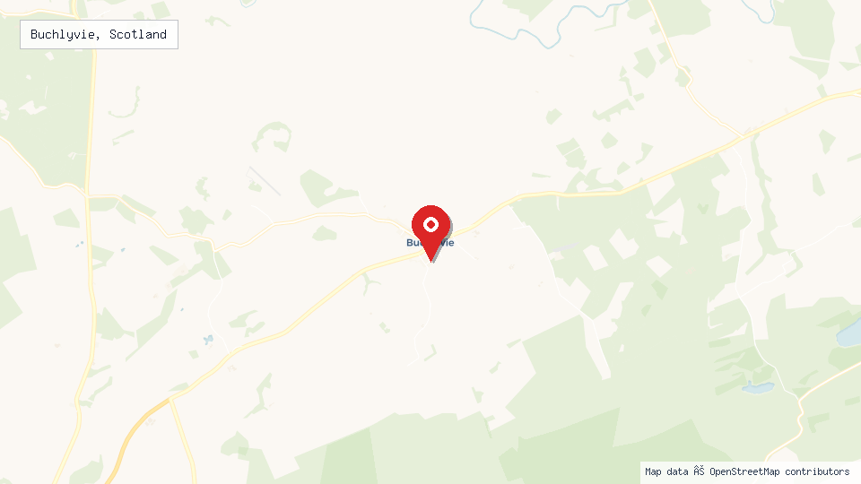 Street map of Buchlyvie, Scotland with location pin