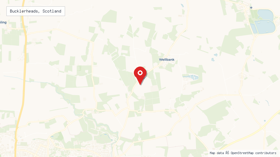 Street map of Bucklerheads, Scotland with location pin