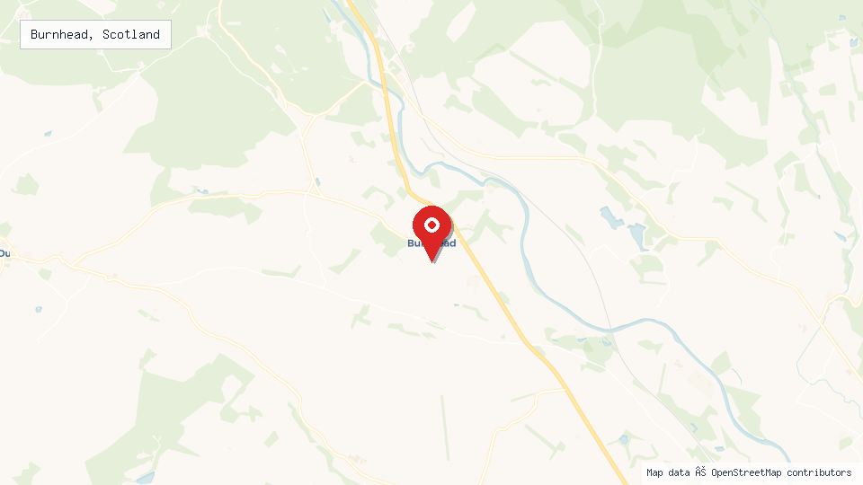 Street map of Burnhead, Scotland with location pin