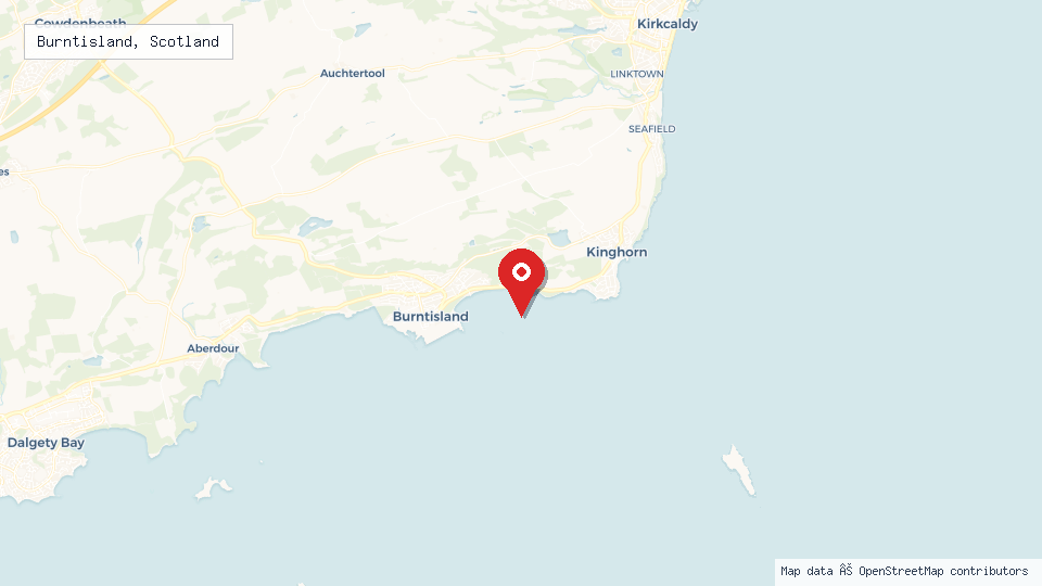 Street map of Burntisland, Scotland with location pin