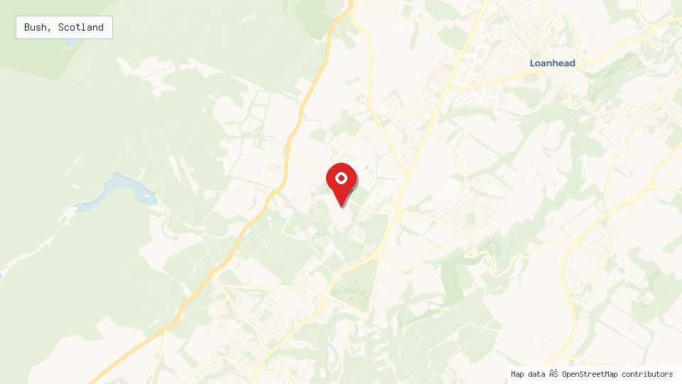 Street map of Bush, Scotland with location pin