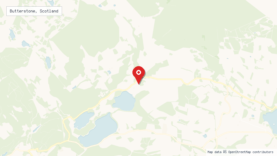 Street map of Butterstone, Scotland with location pin