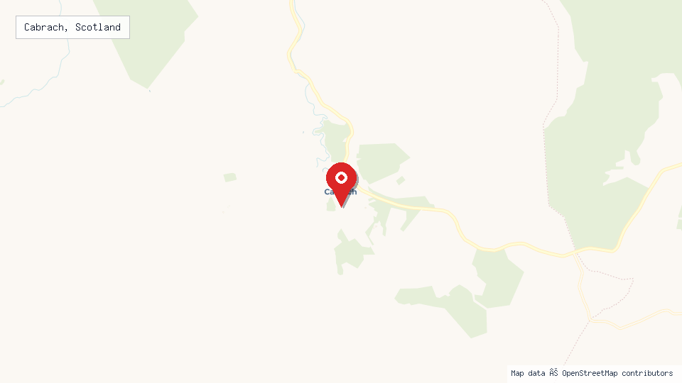 Street map of Cabrach, Scotland with location pin