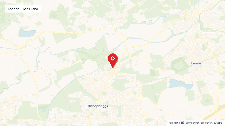 Street map of Cadder, Scotland with location pin